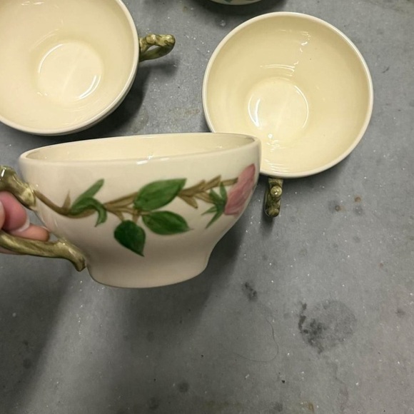 Franciscan Other - Franciscan Vintage Floral Accent Tea Cup - Cream with Pink & Green